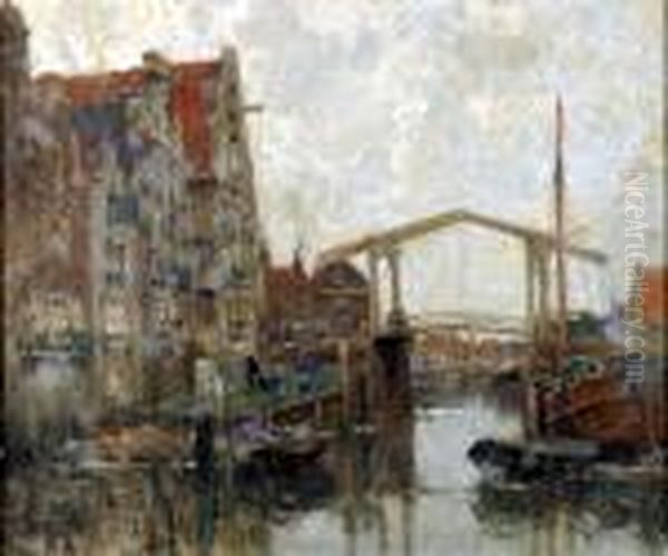 Vue D'amsterdam Oil Painting by Hendrick, Henri Cassiers