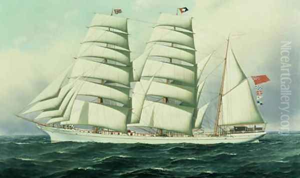 The East African in Full Sail Oil Painting by Antonio Jacobsen