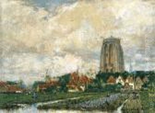 View Of Zierikzee (zeeland) Oil Painting by Hendrick, Henri Cassiers