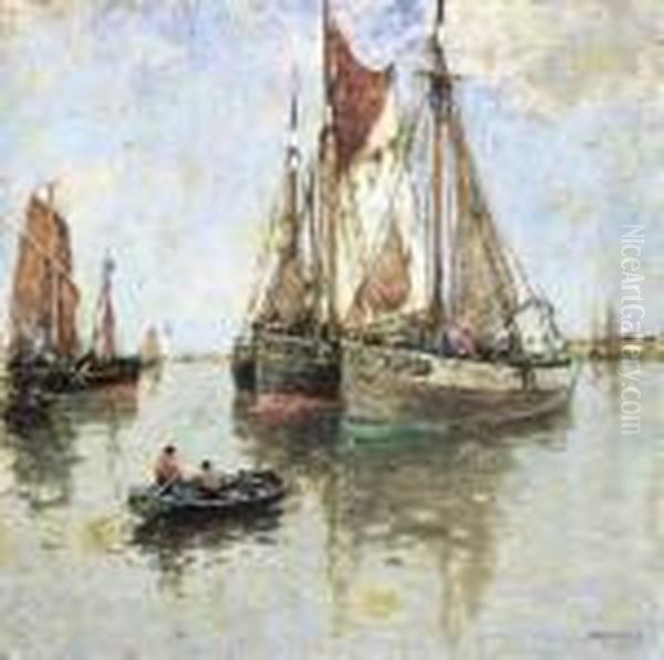 Vissersboten Oil Painting by Hendrick, Henri Cassiers