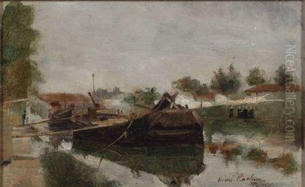 Rachou Along The River Oil Painting by Hendrick, Henri Cassiers