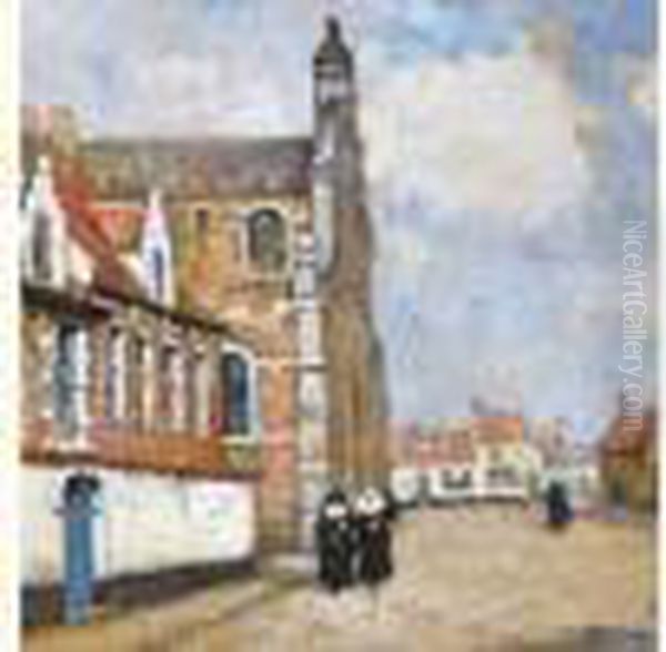 Beguinage Oil Painting by Hendrick, Henri Cassiers