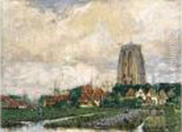 Gezicht Te Woudrichem Oil Painting by Hendrick, Henri Cassiers