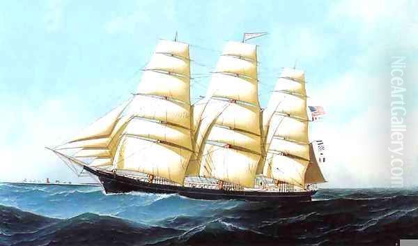 The Clipper Ship Triumphant Date unknown Oil Painting by Antonio Jacobsen