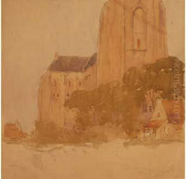 Henricassiers. - L'eglise De Damme. Oil Painting by Hendrick, Henri Cassiers