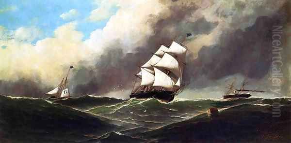 Stormy Seas 1886 Oil Painting by Antonio Jacobsen