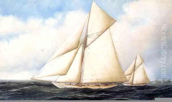 Yacht Race 1895 Oil Painting by Antonio Jacobsen