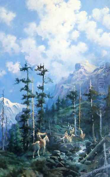 On Lolo Trail Oil Painting by Frank Johnson