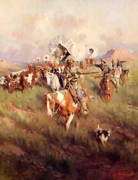 Ever Westward Oil Painting by Frank Johnson