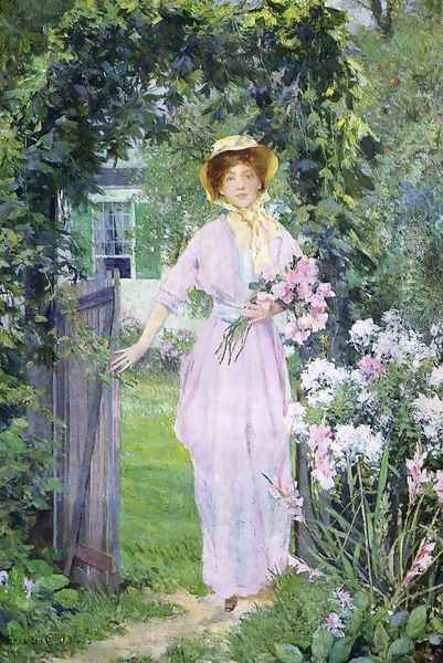 Young Woman in the Garden Oil Painting by Francis Coates Jones