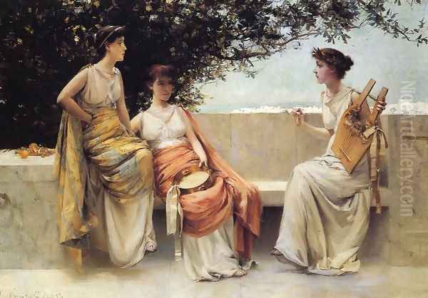 Sappho Oil Painting by Francis Coates Jones