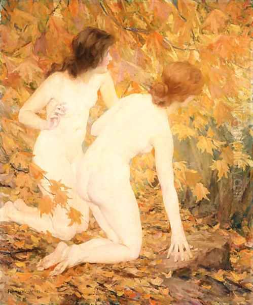 Nymphs in the Autumn Woods Oil Painting by Francis Coates Jones