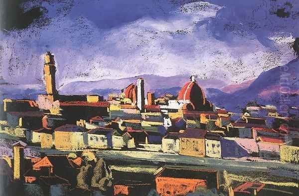 View of Florence 1928 Oil Painting by David Jandi