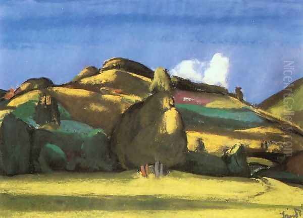 Sunny Landscape 1933 Oil Painting by David Jandi