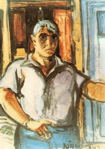 Self-portrait 1943 Oil Painting by David Jandi