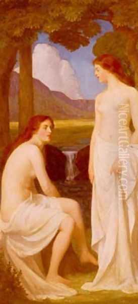 Bathing Nymphs Oil Painting by Cooke John