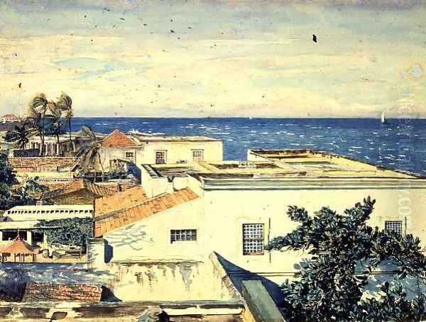 Mozambique from the Consulate Oil Painting by Harry Hamilton Johnston