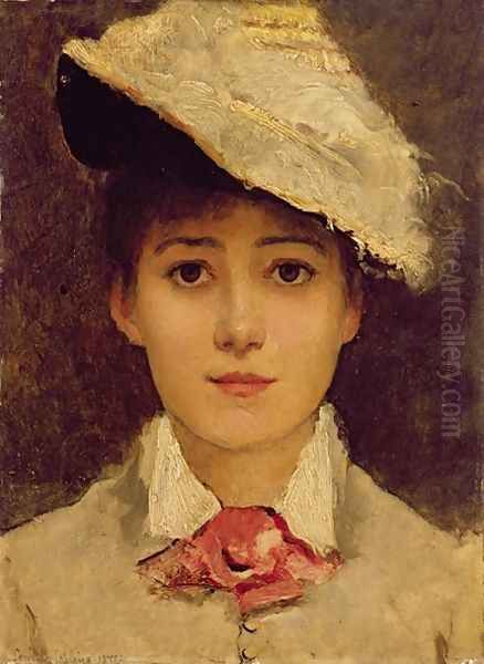 Self Portrait Oil Painting by Louise Jopling