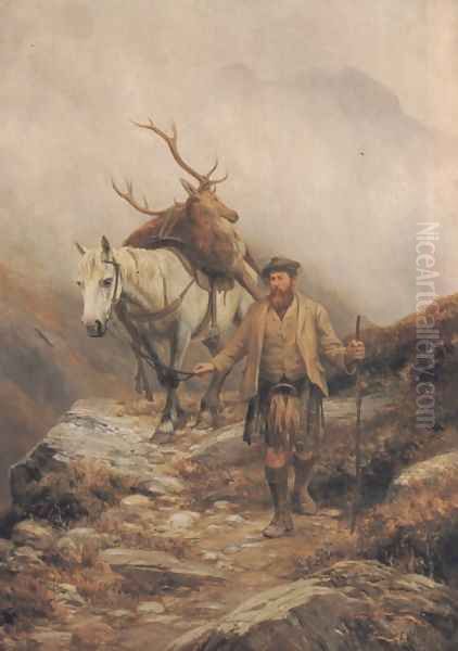 Deer Stalking Oil Painting by Charles Edward Johnson