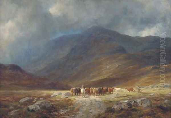 A misty day near Glencoe Oil Painting by Charles Edward Johnson