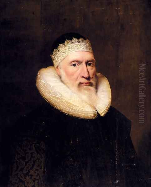 Portrait Of A Gentleman Oil Painting by Cornelius Jonson