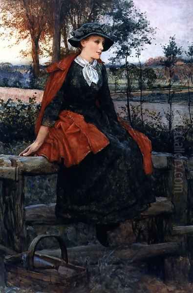 The Red Cape Oil Painting by Edward Killingworth Johnson