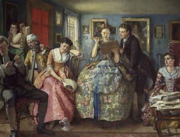 The recital Oil Painting by Edward Killingworth Johnson