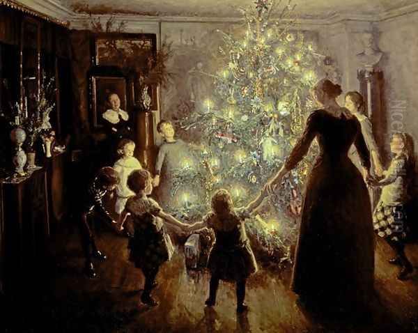 Silent Night Oil Painting by Viggo Johansen