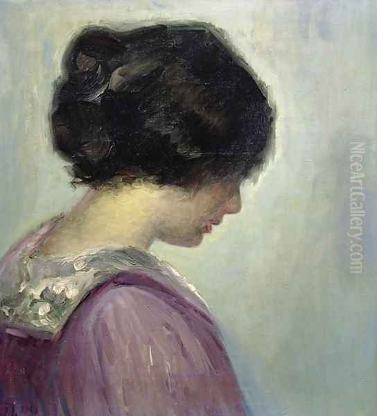 Portrait of a Lady Oil Painting by Viggo Johansen