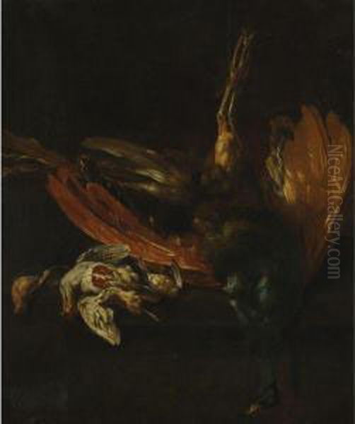 Still Life Of Game Birds On A Ledge Oil Painting by Pieter III Casteels