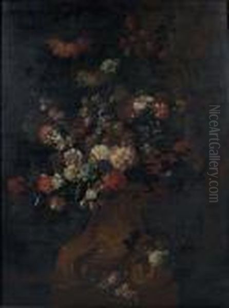 Bouquet De Fl Eurs Dans Un Vase De Bronze Oil Painting by Pieter III Casteels