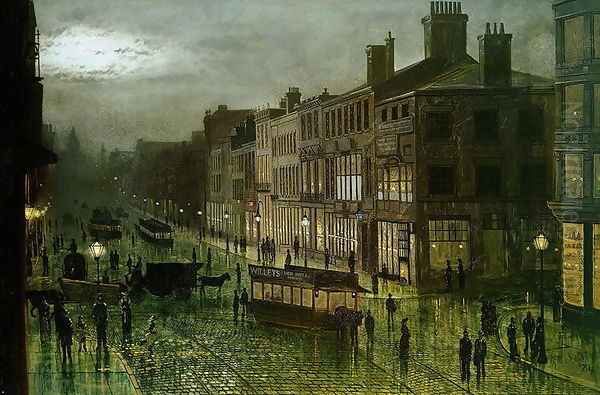 Briggate Leeds Oil Painting by Wilfred Jenkins