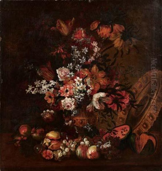 Natura Morta Di Fiori Oil Painting by Pieter III Casteels