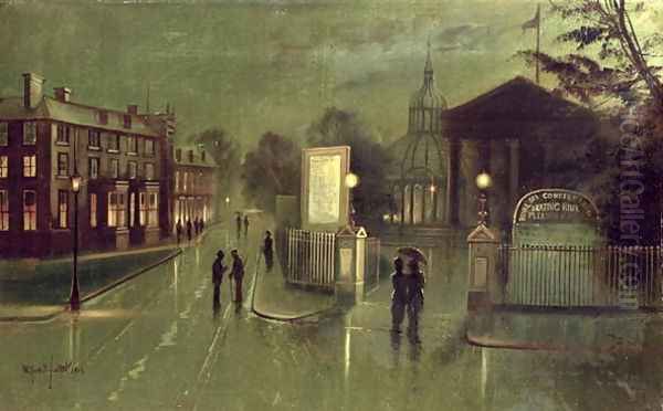 Night Scene Royal Spa Oil Painting by Wilfred Jenkins