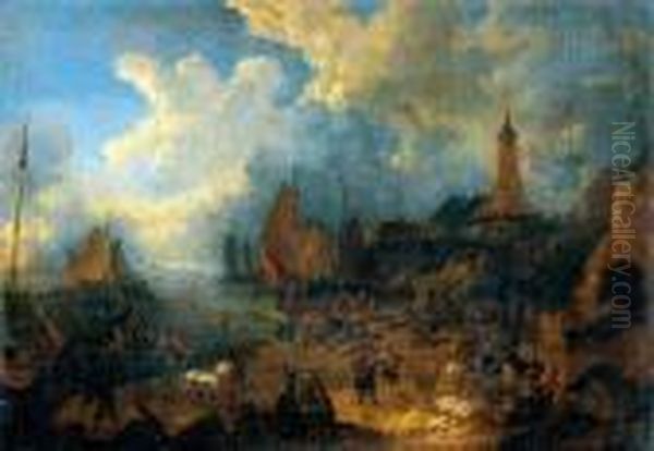 Retour De Peche Oil Painting by Pieter III Casteels