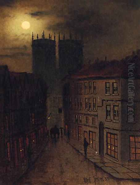 Petergate, York Oil Painting by Wilfred Jenkins