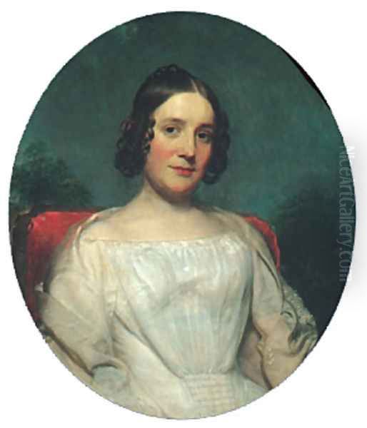 Mrs. Adrian Baucker Holmes Oil Painting by Charles Wesley Jarvis