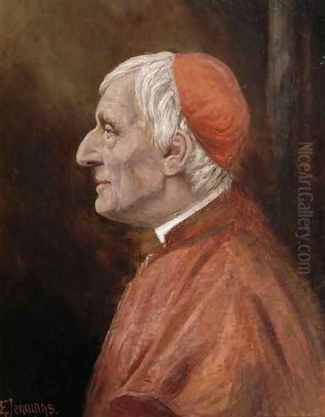 Portrait of Cardinal Newman Oil Painting by H.W. Jennings-Brown