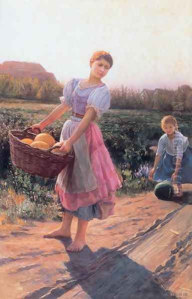 Harvesting Watermelon 1897 Oil Painting by Jeno Jendrassik