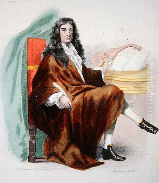 Jean Baptiste Lully 1632-87 Oil Painting by Tony Johannot