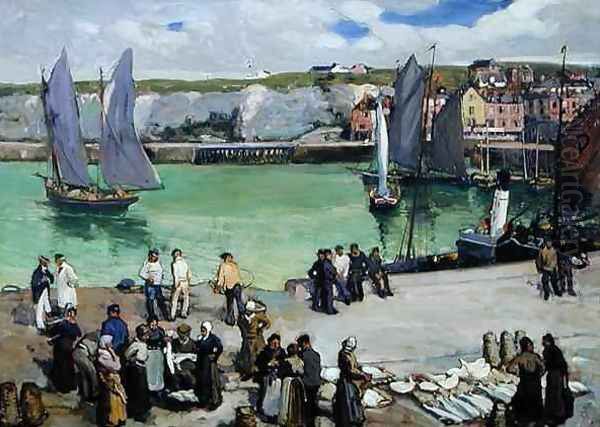 Dieppe Harbour Oil Painting by Alexander Jamieson