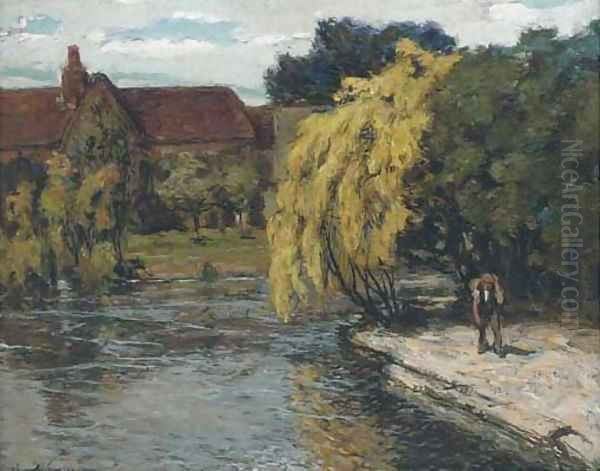 Laburnum The Old Mill, Weston Turville, Buckinghamshire Oil Painting by Alexander Jamieson