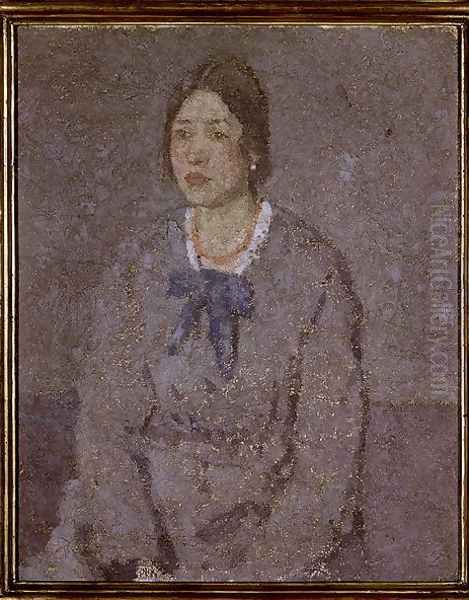 Woman in a Coral Necklace Oil Painting by Gwen John