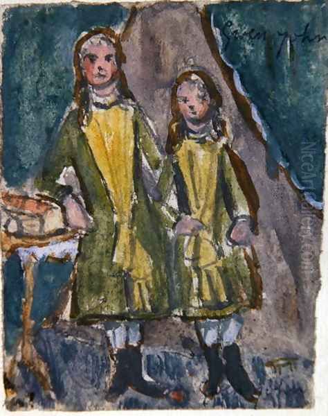 Victorian sisters Oil Painting by Gwen John