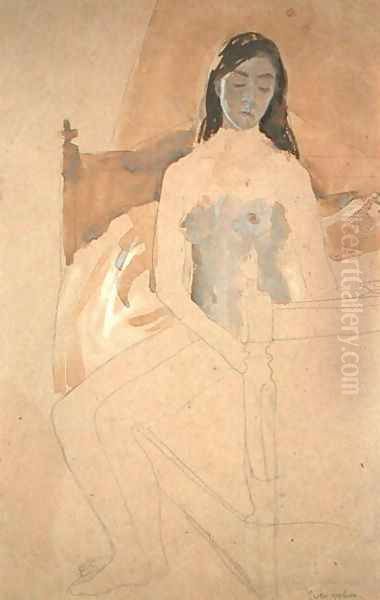 Self Portrait Naked Oil Painting by Gwen John