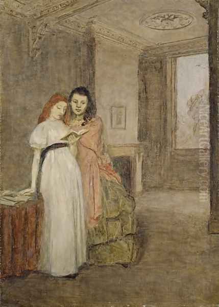 Interior with Figures Oil Painting by Gwen John