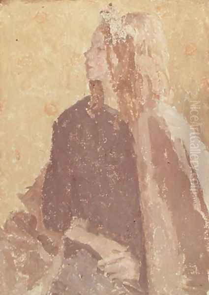 Girl in Profile Oil Painting by Gwen John