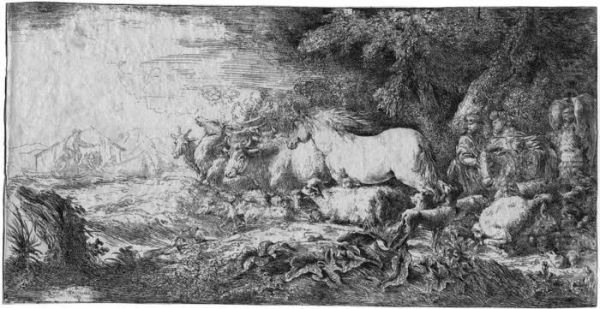 Einzug In Die Arche Noah Oil Painting by Giovanni Benedetto Castiglione