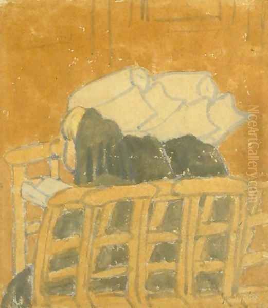 Two Nuns and a Girl in a Church Oil Painting by Gwen John