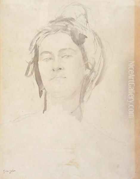 Head of a Young Woman Oil Painting by Gwen John